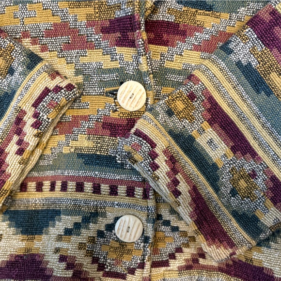 Vintage New Identity Tapestry Jacket Large 100% Cotton Southwestern Cropped Boho - Picture 10 of 15